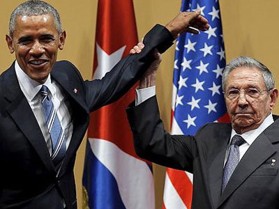 Барак Обама и Рауль Кастро