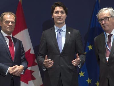 Дональд Туск, Джастин Трюдо, Жан-Клод Юнкер